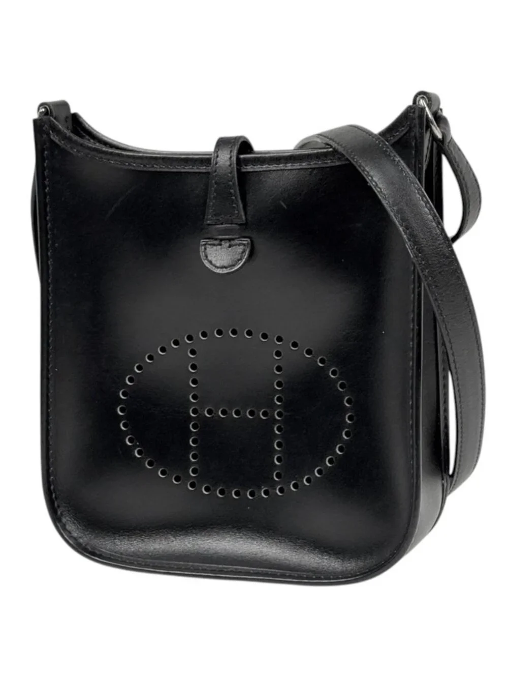 Hermes Evelyne TPM Shoulder Bag Mini Perforated Box Calf Black